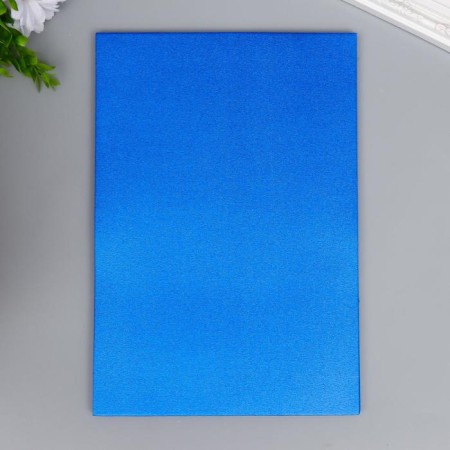 Foamiran metallic "bright blue" 1.8 mm set 5 sheets 20x30 cm-3