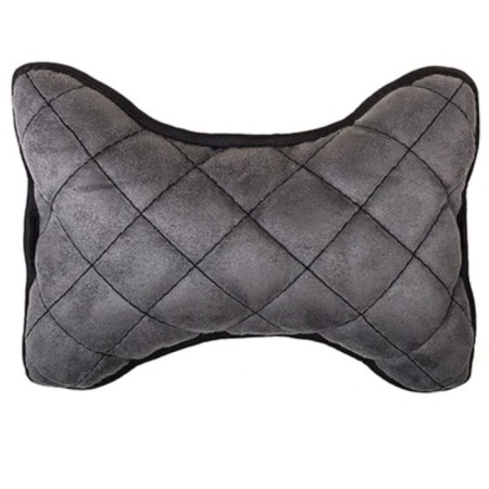Pillow Automobile Bone, on the headrest, SkyWay Expensiv Alcantara Gray, Black line, S08003005