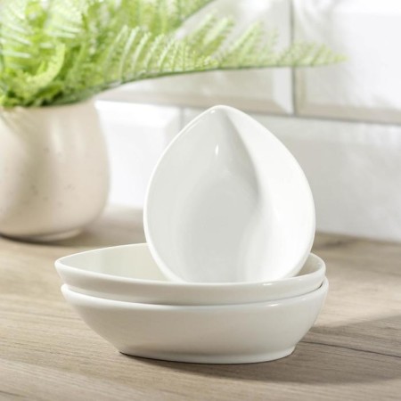 A set of ceramic salads "drop", 3 items, 13 × 8.5 cm, white color-1
