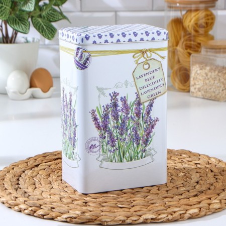Bank for bulk products "Lavender", 2.7 l, 9.5 × 21.5 cm, rectangular-1