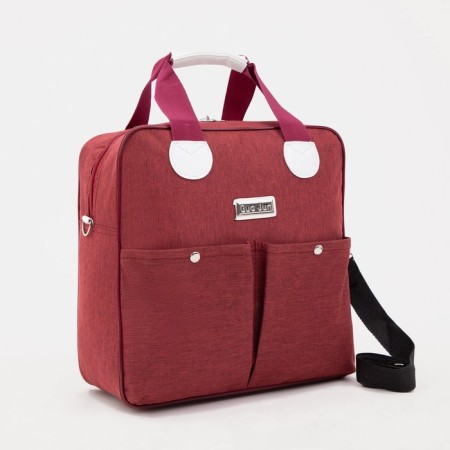 Road bag 2 in 1 on wheels 20 ", a lightning department, 4 outer pockets, burgundy color-5