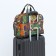 Board Road on a zipper, with an increase, an external pocket, a suitcase holder, a long belt, beige color/multi -colored color