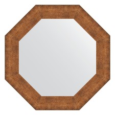 Mirror in the baguette frame, copper chain mail 88 mm, 67x67 cm