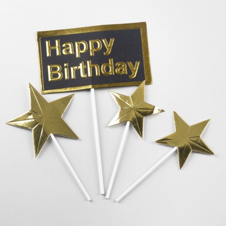 Topper "Happy Birthday", set of 4 pcs.