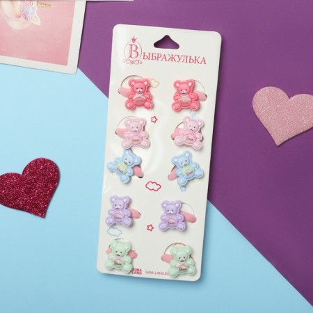 Hair gum "Baby" (set 10 pcs) Bear, mix