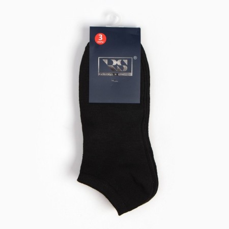 A set of men's socks (3 pairs) shortened, black color, size 40-44-4