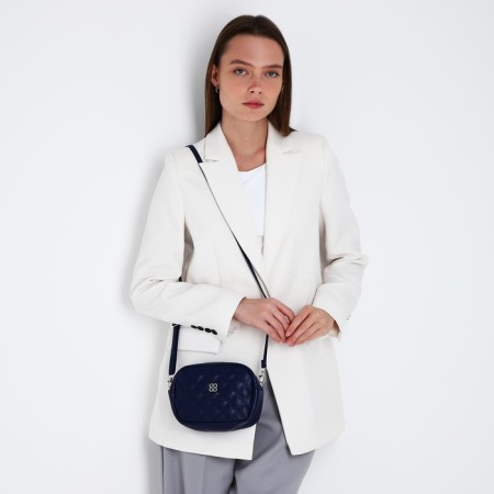 Bag Cross-Bodi with a zipper, blue color-6