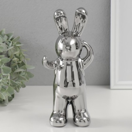 Souvenir Ceramics "Fashionable Bunny" silver 7x9.5x22 cm
