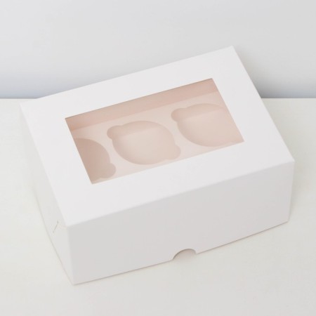 Packaging on 6 mini-driving-white with a window, 18.6 x 13.1 x 8 cm