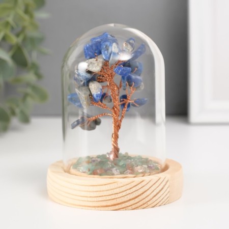 Souvenir "Cash tree in the flask" Blue 36 stones 7.8x7.8x10 cm-1