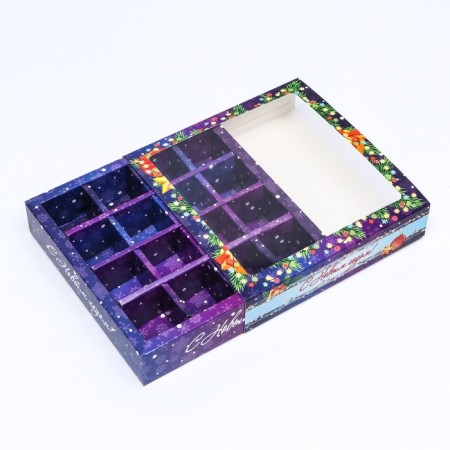 Packaging for sweets 16 pcs “Bright New Year”, 17.7 x 17.7 x 3.8 cm-9