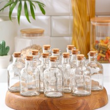 A set of glass jars for bulk products with a cork cover of the Parfa, 125 ml, 5.8 × 10.4 cm, 12 pcs