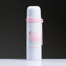 Thermos, 500 ml, Flamingo sleeve, with a circle, retains heat 12 hours, 6.5 x 24 cm, mix