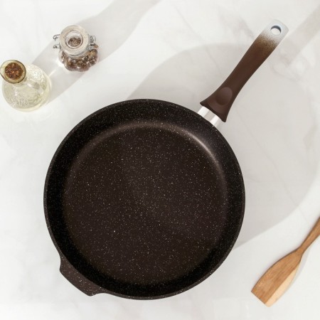 Pan, d = 28 cm, plastic handle, anti -stick coating, color coffee marble-1