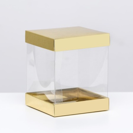 Box with PVC mini 10 x 10 x 12 cm "Gold"