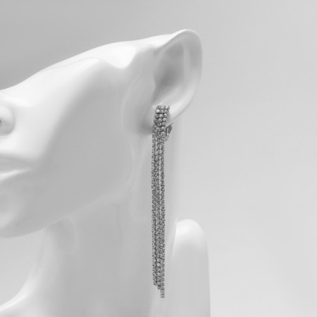 Clips "ice" triple continuous, white color in silver-2