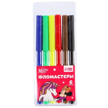 Felt -tip pens, 6 colors, "unicorn", Minnie Mouse-3