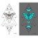 Tattoo on the body of phosphorus "Geometry. Butterfly and month" 10.5x6 cm