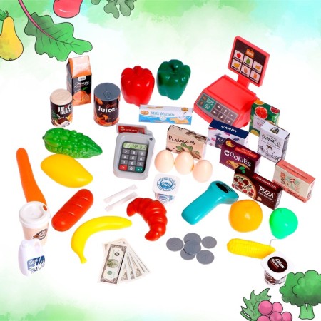 Supermarket game module, 47 items, turquoise-6