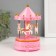 Musical mechanical souvenir "Carousel 4 horses" pink 9.6x9.6x15.5 cm