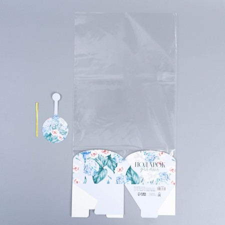 Gift package with a box, packaging, "tenderness", 12 x 12 x 40 cm-3