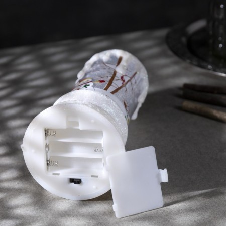 LED figure "Candle with a snowman" 10 × 23 × 10 cm, plastic, AAX3 batteries (not in the kit), RGB glow-3