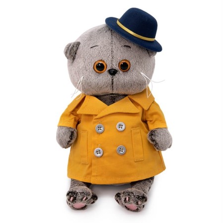 Soft toy BABY BABY, in a trench coat and hat, 20 cm