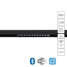 Магнитный трековый светильник Arte Lamp Linea Smart A4694PL-1BK, LED, 12 Вт, 2.2х22.2х4.3 см, чёрный