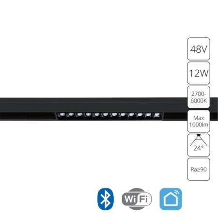 Magnetic track lamp Arte Lamp Linea Smart A4694PL-1BK, LED, 12 W, 2.2x22.2x4.3 cm, black