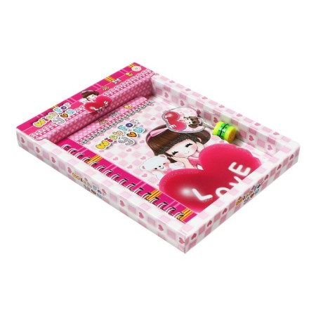 Notebook in a gift box, on a lock A6, 50 sheets, line, anime mix-5