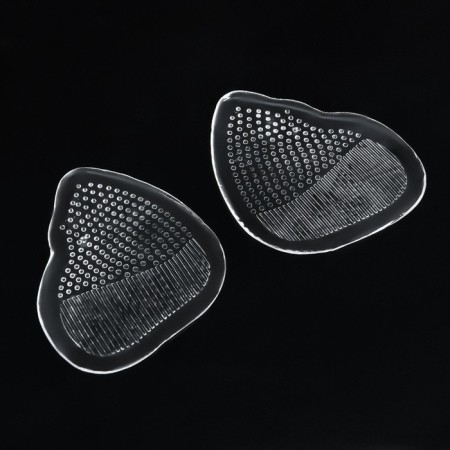 Half -slips for shoes, with a tread, silicone, 7 × 6.5 cm, pair, color transparent-2