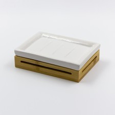 YOME HOME YOME, ceramics, white with a bamboo frame