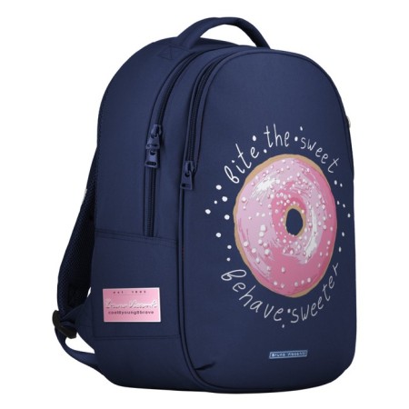 Youth backpack, 42 ​​x 31 x 14 cm, ergonomic back, Bruno VisConti 12-008, + pencil case, Donut-1
