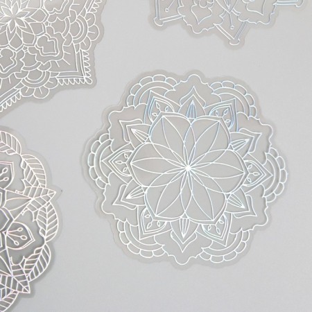 Stickers for creativity "Holography. Snowflakes" d = 10 cm set 10 pcs 0.2x14x11 cm-1