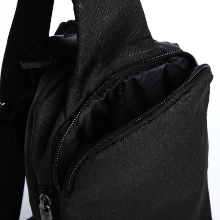 Slung bag youth from textiles, black color-4