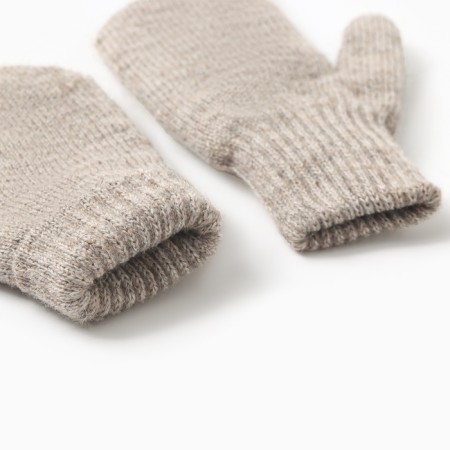 Baby mittens made of Mongolian wool, gray color, river 12-2