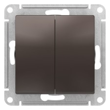 Switch SE AtlasDesign, 10 A, 2 keys, CC. 5, mechanism, mocko color
