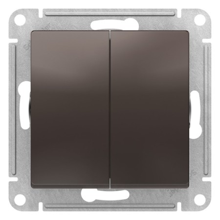 Switch SE AtlasDesign, 10 A, 2 keys, CC. 5, mechanism, mocko color