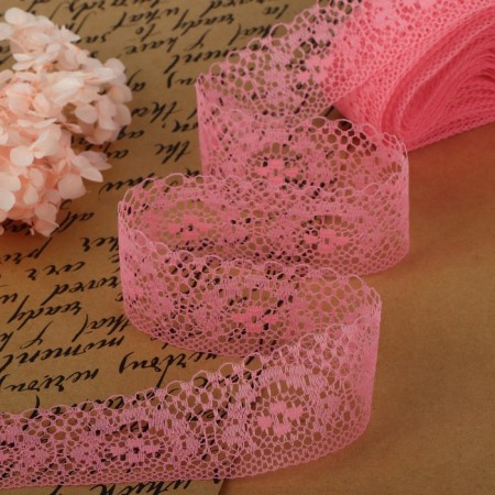 Capricon lace, 35 mm × 10 ± 1 m, coral color