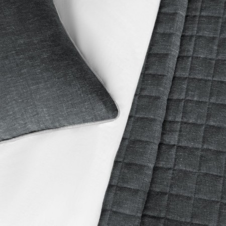 Konni set: covering 160 x 220 cm, pillowcase 40 x 40 cm - 2 pcs, black color-3