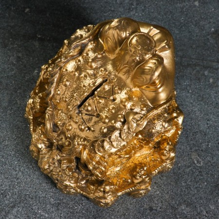 Pigger "Zhaba Feng Shui" gold, 18x18cm-3