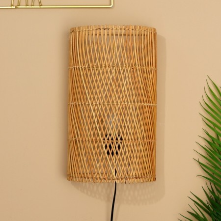 Lamp wall -mounted from a rattan "grid" 1x120W, E27, 24x14x40 cm-1