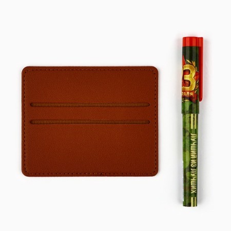 Set "100% to a man", a cardholder and a plastic pen-3