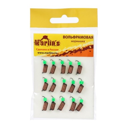 Mormyshka Wolfram Marlin’s Curs, 3 mm, 1.5 g, black + cube green UV, 15 pcs.-1