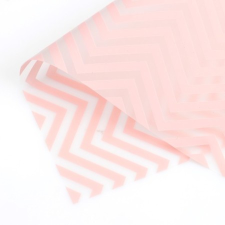Matte film with a pattern "Wave", peach color, 57 x 57 cm-3
