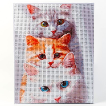 Diamond mosaic with a full filling on canvas with a subframe of Kittens, 40 x 50 cm-1