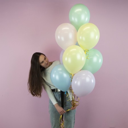 Latex ball 12 ", Makaruns, 100 pcs., Light yellow-2