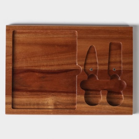 Set for the supply of cheese "Hugge", 2 knives, acacia-6