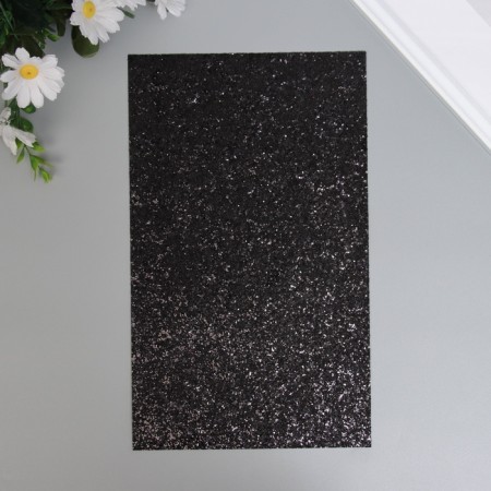 Liszt for creativity claims. Kozh "Large sparkles" Black sheet 33x20 cm thick 0.84 mm-1