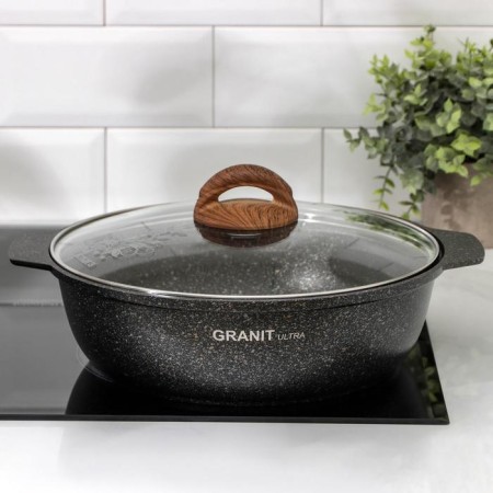 Granit Ultra Original, 3 l, glass cover, anti-stick coating, black color, black-4